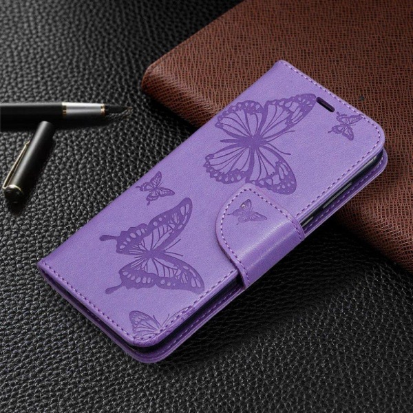 Butterfly Huawei Y5p / Honor 9s Flip Etui - Lilla Purple