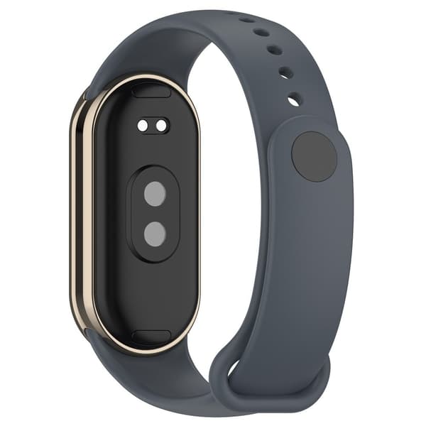 Silikonerem med metalstik til Xiaomi Smart Band 8 - Platin Stålgrå Silver grey
