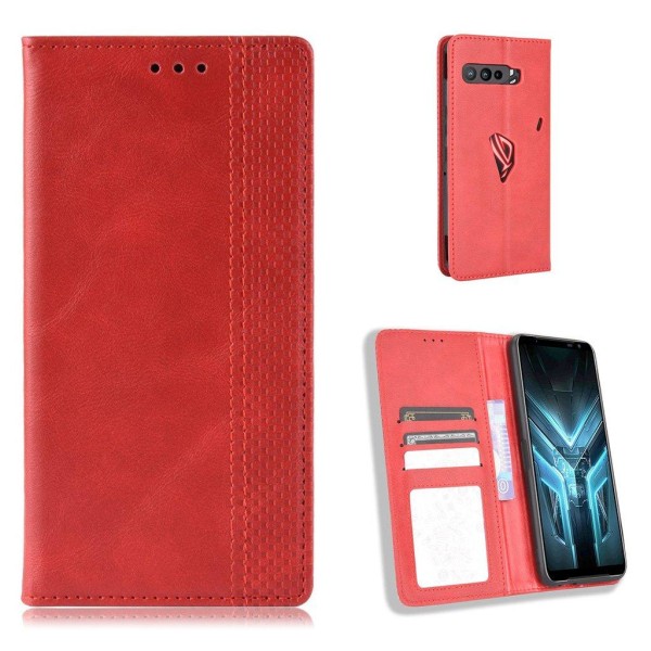 Bofink Vintage Asus ROG Phone 3 / Asus ROG Phone 3 Strix nahkakotelo - Punainen Red