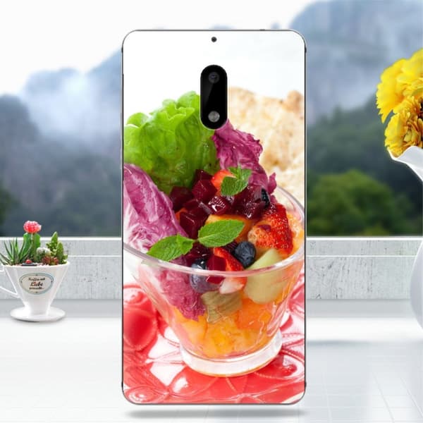 Nokia 6 Deksel laget av silikon - Frukt dessert Multicolor