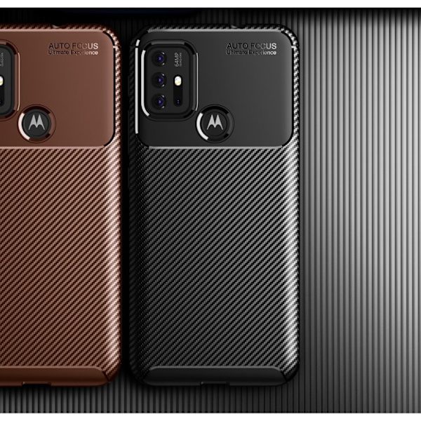 Carbon Shield Motorola Moto G30 Etui - Brun Brown