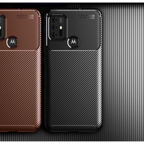 Carbon Shield Motorola Moto G30 skal - Brun Brun