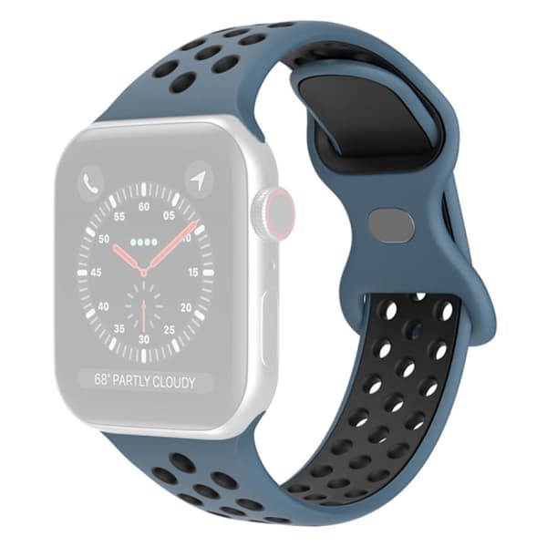Apple Watch (41mm) dobbeltfarvet silikoneurrem - Blå / Sort Størrelse: S / M Blue
