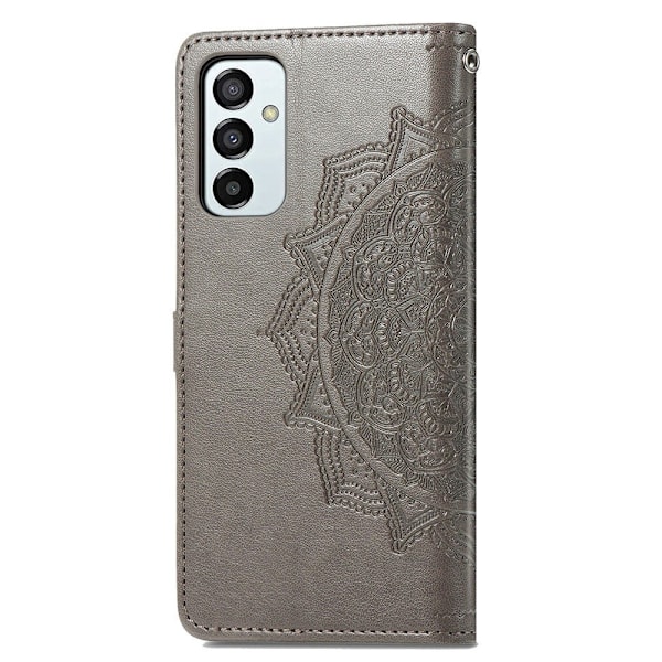 Mandala läder Samsung Galaxy M23 fodral - Silver/Grå Silvergrå
