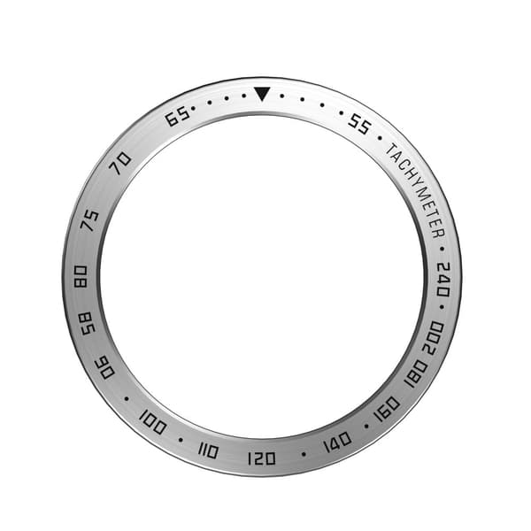 Samsung Galaxy Watch 5 (44mm) urkrans - Sølvring Sorte Bogstaver Silver grey