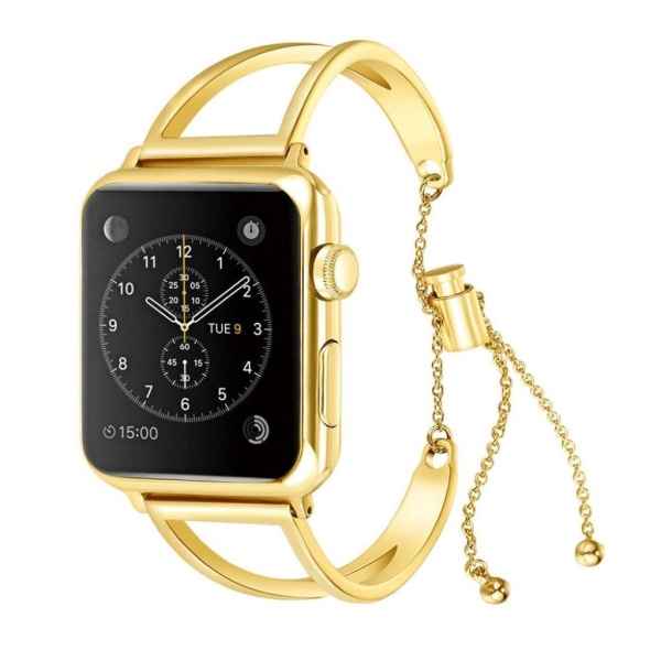 Apple Watch Series 1 / 2 / 3 erstatnings urren i stainless stål med klassisk lukkespænde - Guld Gold