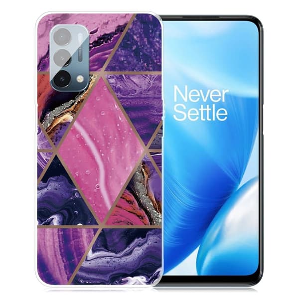 Marmordesign OnePlus Nord N200 5G deksel - Lilla Og Rosa Marmor Multicolor