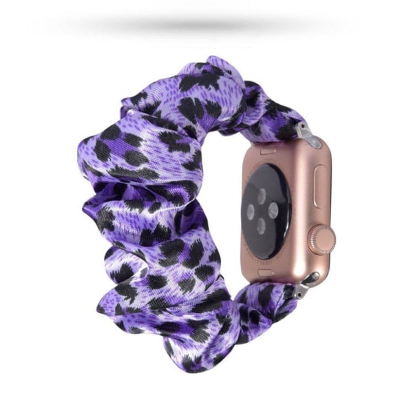 Apple Watch Series 5 40mm cool stof Mønster urrem - Lyseblå Leopard Mønster Blue