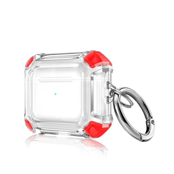 AirPods dual color TPU case with key ring - Red Red