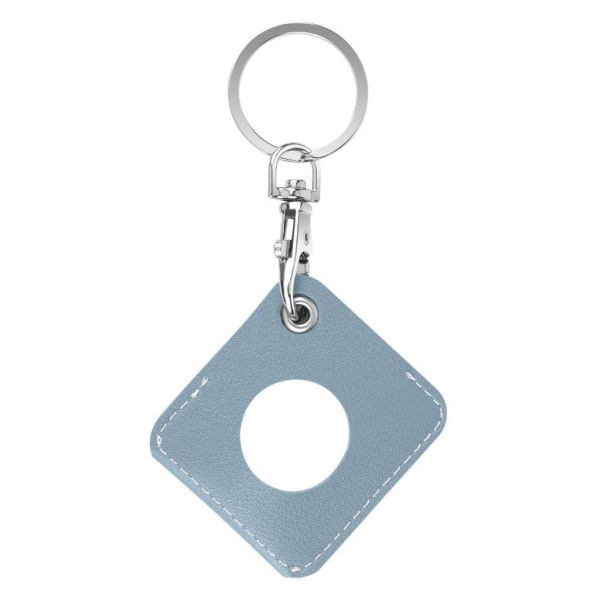 AirTags diamond shape leather cover with key ring - Blue Blå