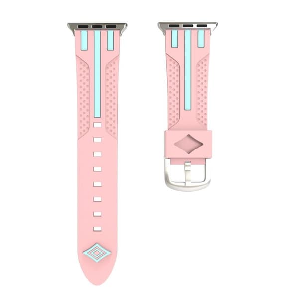 Apple Watch Series 4 40 mm flexibelt klockarmband - Rosa Utsida / Cyan På Insidan multifärg