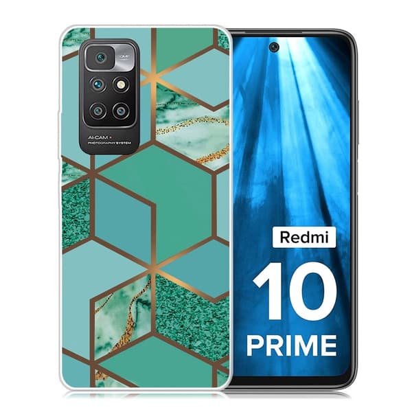 Marmormotiv Xiaomi Redmi 10 Prime / Xiaomi Redmi 10 skal - Blågrön Marmorplatta Grön