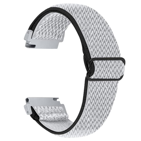 Verizon GizmoWatch 2 Elastisk armbånd Nylon Urrem Bølget mønster design - Sort + Hvid White