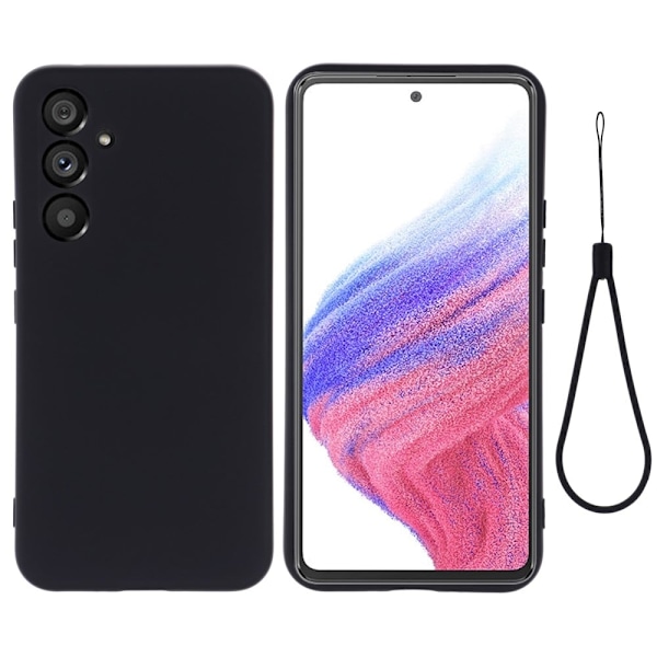 Matte Liquid Samsung Galaxy A54 silikone cover - Sort Black