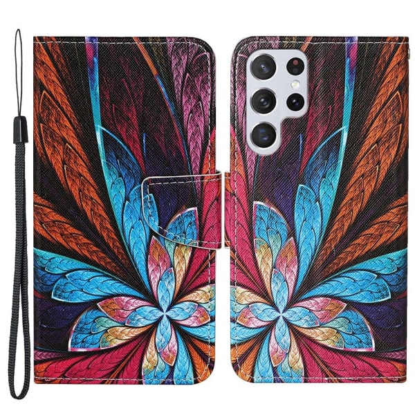 Wonderland Samsung Galaxy S22 Ultra Flip Etui - Farverig Blomster Multicolor