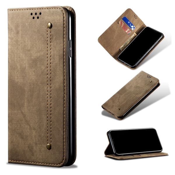 Jeans Xiaomi Mi 9 flip etui - Khaki Beige