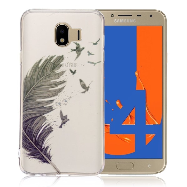 Samsung Galaxy J4 (2018) trykt mønster tyndt etui - Fjer Multicolor