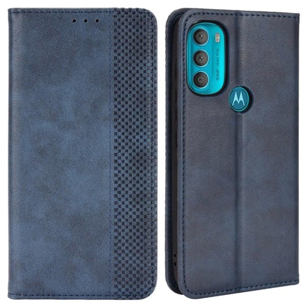 Bofink Vintage Motorola Moto G71 5G Læretui - Blå Blue