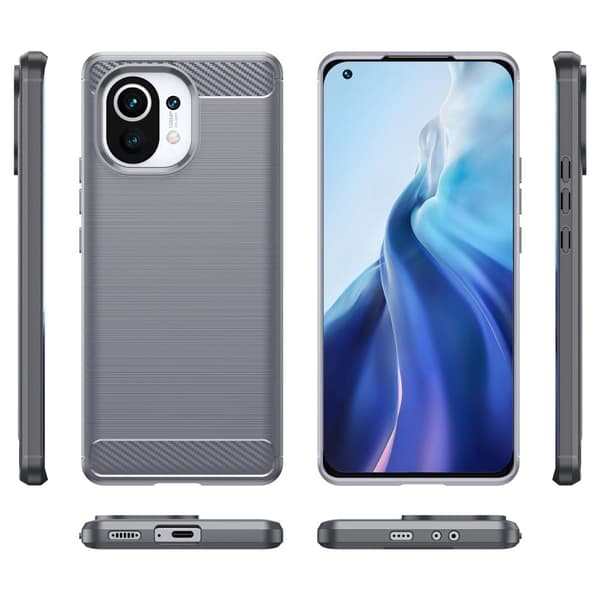 Carbon Flex Etui Xiaomi Mi 11 - Grå Silver grey