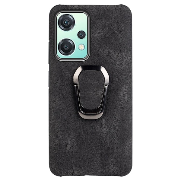 Shockproof Läder Skal med Oval Kickstand till OnePlus Nord Ce 2 Lite 5g - Svart Svart