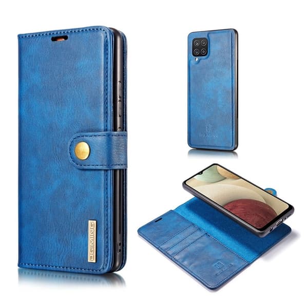 DG.MING Samsung Galaxy A12 5G 2-in-1 lompakkokotelo - Sininen Blue