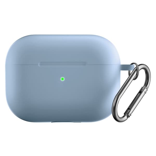 AirPods Pro 2 silikonfodral med karbinhake - Baby Blå Blå