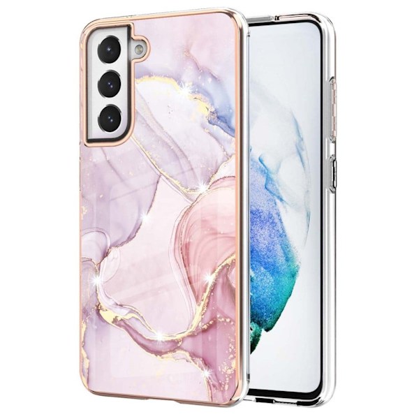 Marble Samsung Galaxy S21 FE Suojakotelo - Rose Kulta Marble Haze Multicolor