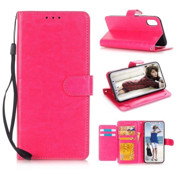 iPhone 9 Plus mobilfodral syntetläder silikon stående plånbok vi Rosa