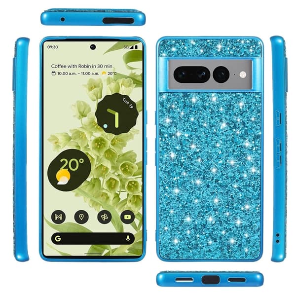 Glitter Google Pixel 8 Pro Suojakotelo - Ruusukulta Pink