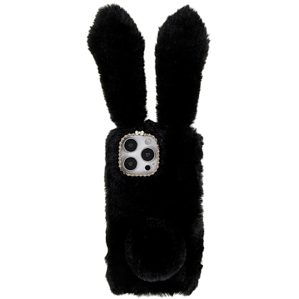 Fluffy Rabbit iPhone 14 Pro Max skal - Svart Svart