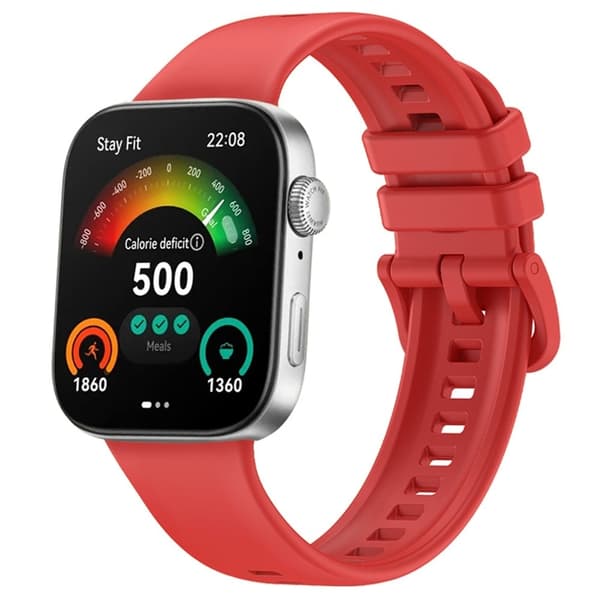 Huawei Watch Fit 3 Replacement Wrist bandsoft Silicone Watch Strap - Red Röd