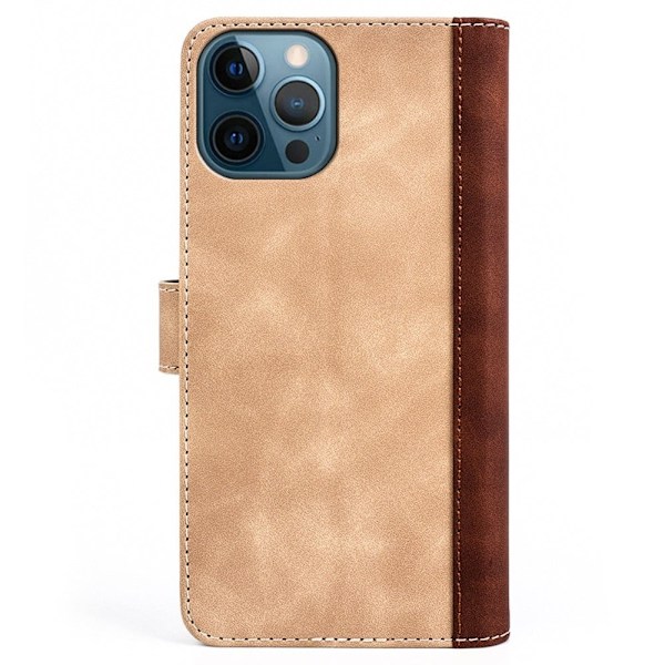 Tvåfärgat iPhone 12 Pro Max fodral i läder - Gul Gul