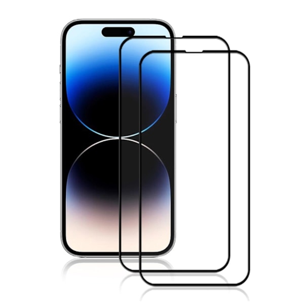 2 pcs AMORUS extra strong glass screen protector for iPhone 15 Pro Max Transparent