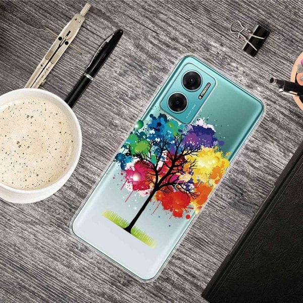 Deco Xiaomi Redmi Note 11E deksel - Fargerikt Tre Multicolor