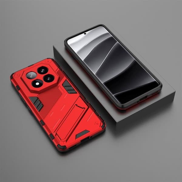 Støtsikkert hybriddeksel med et moderne preg for Xiaomi Redmi Note 14 Pro Plus 5G - Rød Red