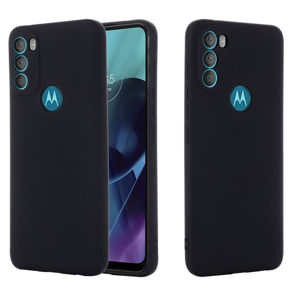 Matte Liquid Silikone Cover til Motorola Moto G71 5G - Sort Black