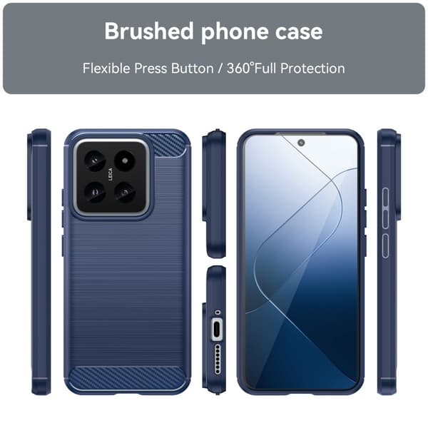 Carbon Flex Xiaomi 14 deksel - Blå Blue