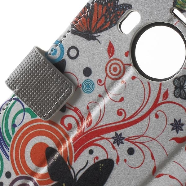Moberg Microsoft Lumia 950 Xl Lær Etui - Sommerfugl & Sirkler Multicolor