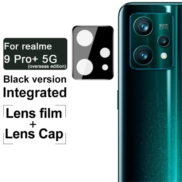 IMAK Realme 9 Pro Plus HD kameralinsfilm av härdat glas + linsskydd - Svart Transparent