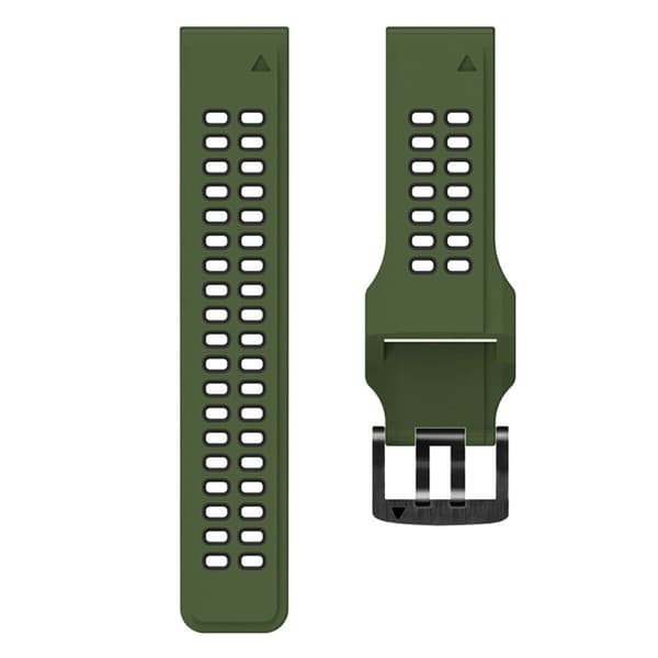 Garmin Fenix 7 / 6 / 5 silikone urrem - Militærgrøn / Sort Green