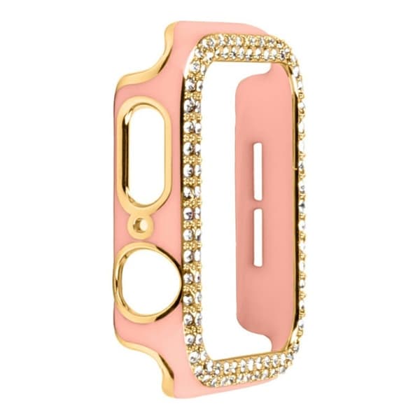 Apple Watch 44 mm tofarget strassdeksel - Rosa / Rosa Pink