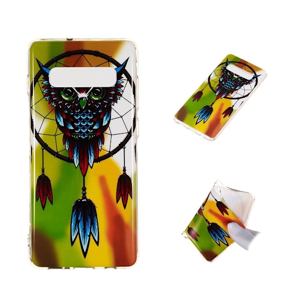Samsung Galaxy S10 Plus gløde mønster etui - Ugle Drømmefanger Multicolor