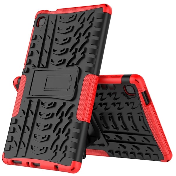 Däckmönstrat kickstand-fodral för Samsung Galaxy Tab A7 Lite - Röd Röd