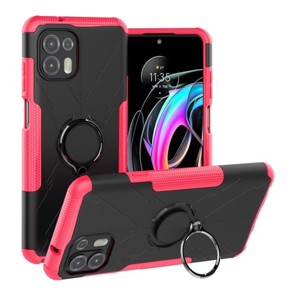 Kickstand-cover med magnetisk plade til Motorola Edge 20 Lite - Rose Pink