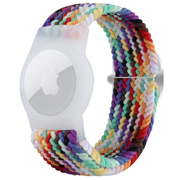 AirTags flettet håndledsrem - Regnbuefarve Multicolor