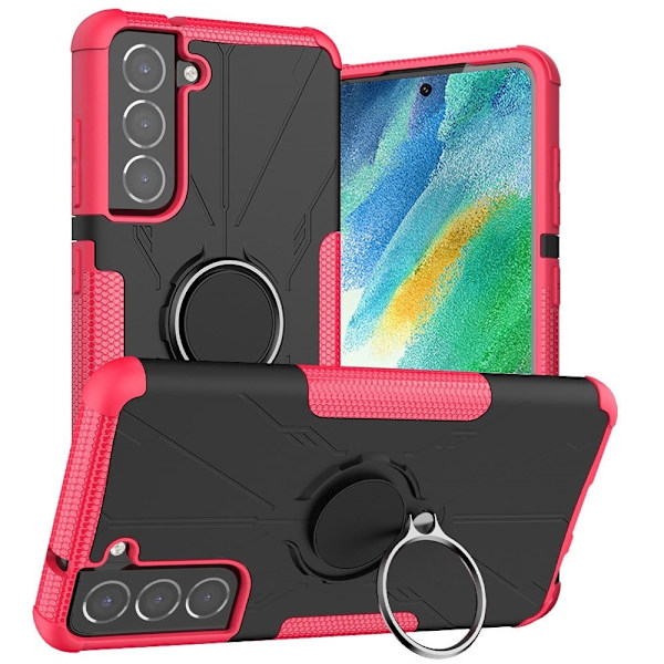 Kickstand-skydd med magnetisk platta för Samsung Galaxy S21 FE - Ros Rosa