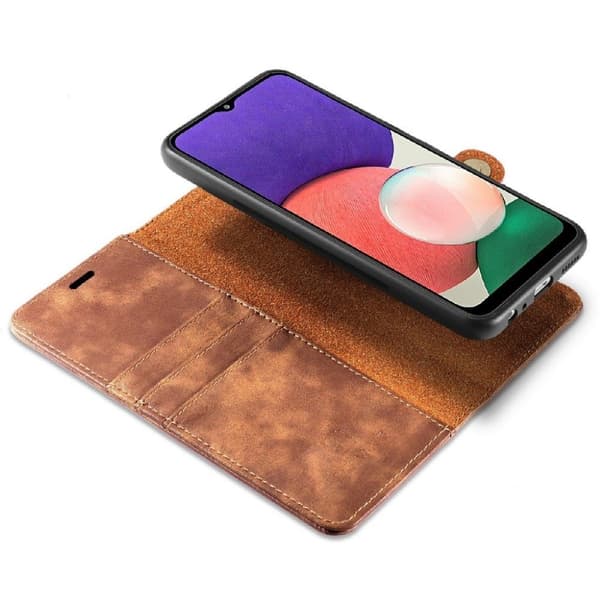 DG.MING Samsung Galaxy A22 5G 2-i-1 lommeboketui - Brun Brown