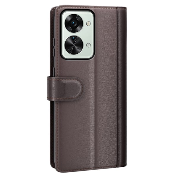 Aito nahkakotelo luottokorttipaikoilla OnePlus Nord 2T - Ruskea Brown