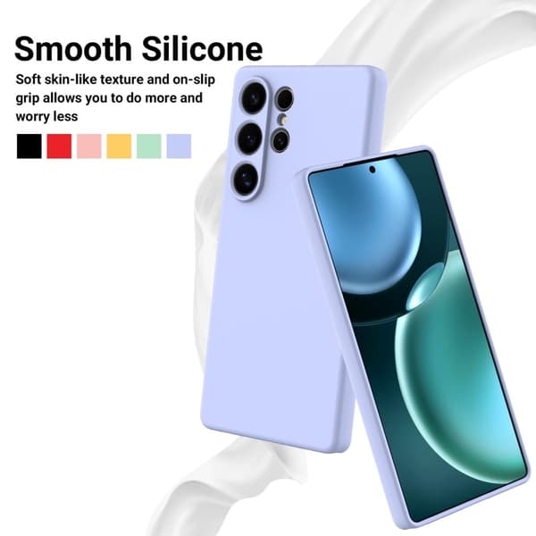 Matte Liquid Samsung Galaxy S25 Ultra silikone cover - Lilla Purple