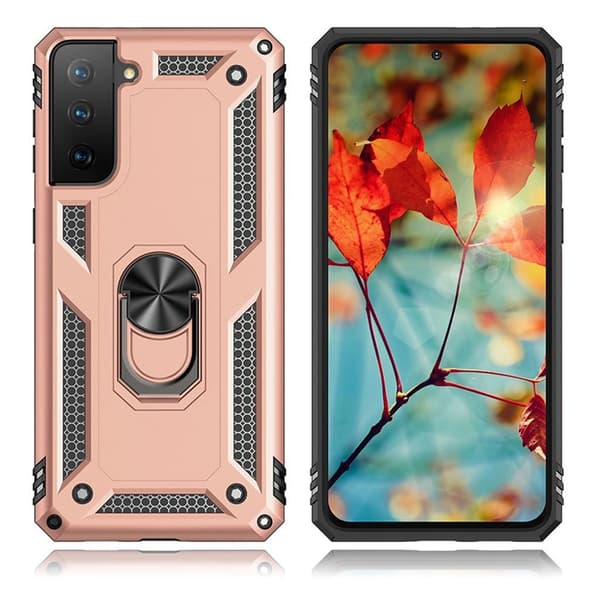 Bofink Combat Samsung Galaxy S21 FE Etui - Rødguld Pink